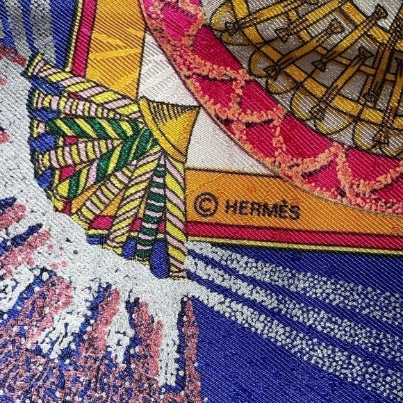 Hermes 150th Anniversary 100% Silk Scarf "Feux d"Artifice " by M. Duchene W/Box - Picture 10 of 16